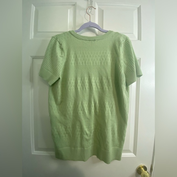 Torrid green everyday soft pointelle pullover v-neck sweater - Picture 6 of 8